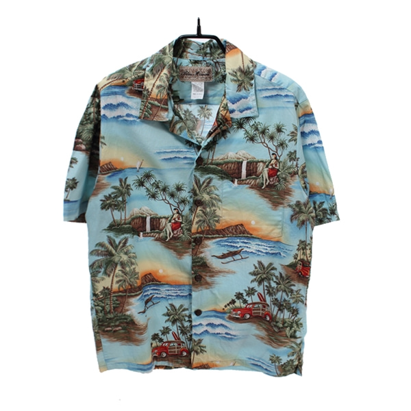 [BLUE HAWAII]   코튼 반팔 셔츠( MADE IN HAWAII )[SIZE : MEN S]