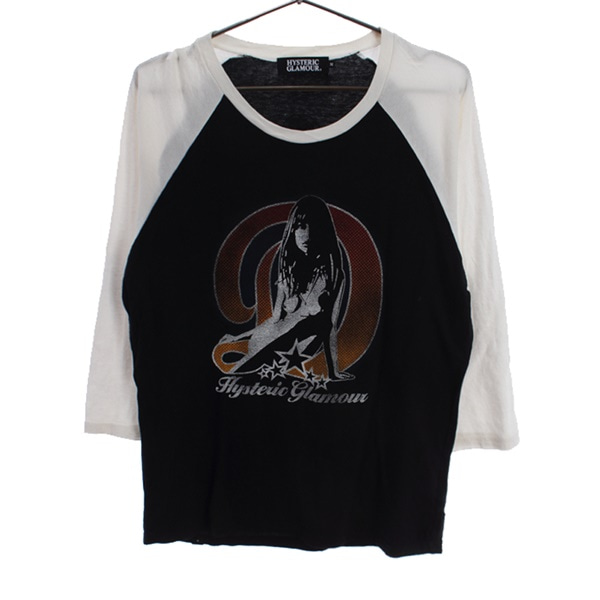 [HYSTERIC GLAMOUR]   코튼 3/4슬리브 티셔츠( MADE IN JAPAN )[SIZE : WOMEN M]