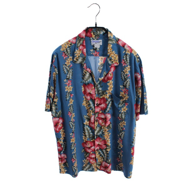 [ORCHID DESIGNS]   레이온 반팔 셔츠( MADE IN HAWAII )[SIZE : MEN L]