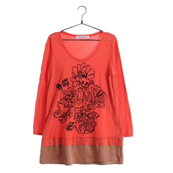 [HAK]   코튼 롱 티셔츠( MADE IN JAPAN )[SIZE : WOMEN M]