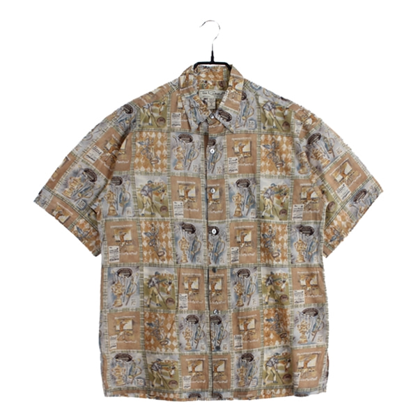 [TORI RICHARD]   코튼 패턴 반팔 셔츠( MADE IN USA )[SIZE : MEN S]