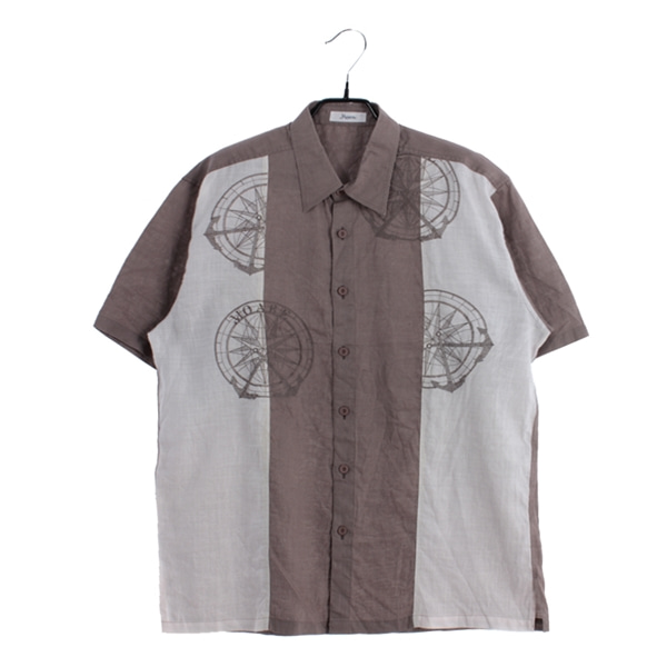 [MOARE]   린넨 100% 반팔 셔츠( MADE IN JAPAN )[SIZE : MEN L]