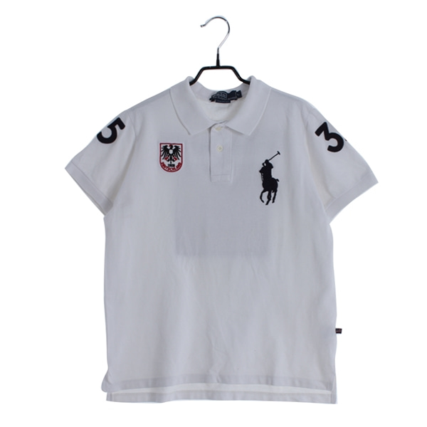 [POLO BY RALPH LAUREN]   울 100% 반팔 피케 셔츠( MADE IN USA )[SIZE : MEN M]