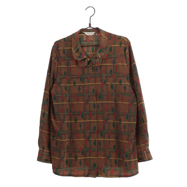 [FUNNY]   폴리 패턴 셔츠( MADE IN JAPAN )[SIZE : WOMEN L]
