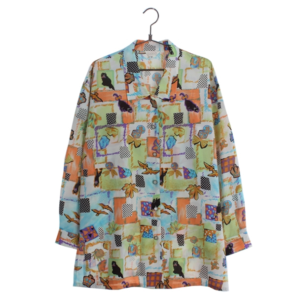 [HONEYM]   폴리 패턴 셔츠( MADE IN JAPAN )[SIZE : WOMEN XL]