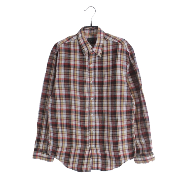 [WAREHOUSE]   린넨 100% 체크 셔츠( MADE IN JAPAN )[SIZE : MEN M]