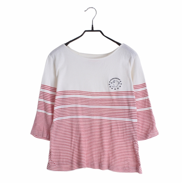 [CASTELBAJAC]   코튼 스트라이프 7부 티셔츠( MADE IN JAPAN )[SIZE : WOMEN M]