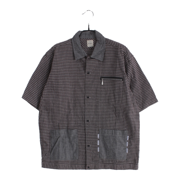 [KARL HELMUT]   코튼 체크 반팔 셔츠( MADE IN JAPAN )[SIZE : MEN L]