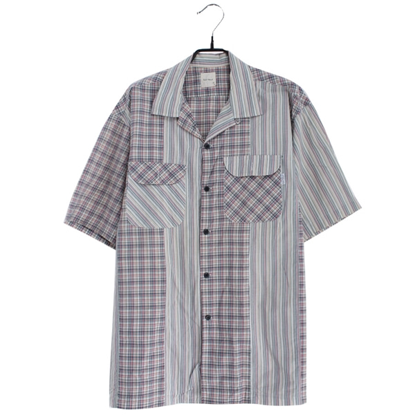 [UNKNOWN]   코튼 반팔 체크 셔츠( MADE IN JAPAN )[SIZE : MEN XL]