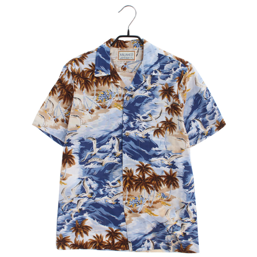 [KALAHEO]   폴리 혼방 패턴 반팔 셔츠( MADE IN HAWAII )[SIZE : MEN S]