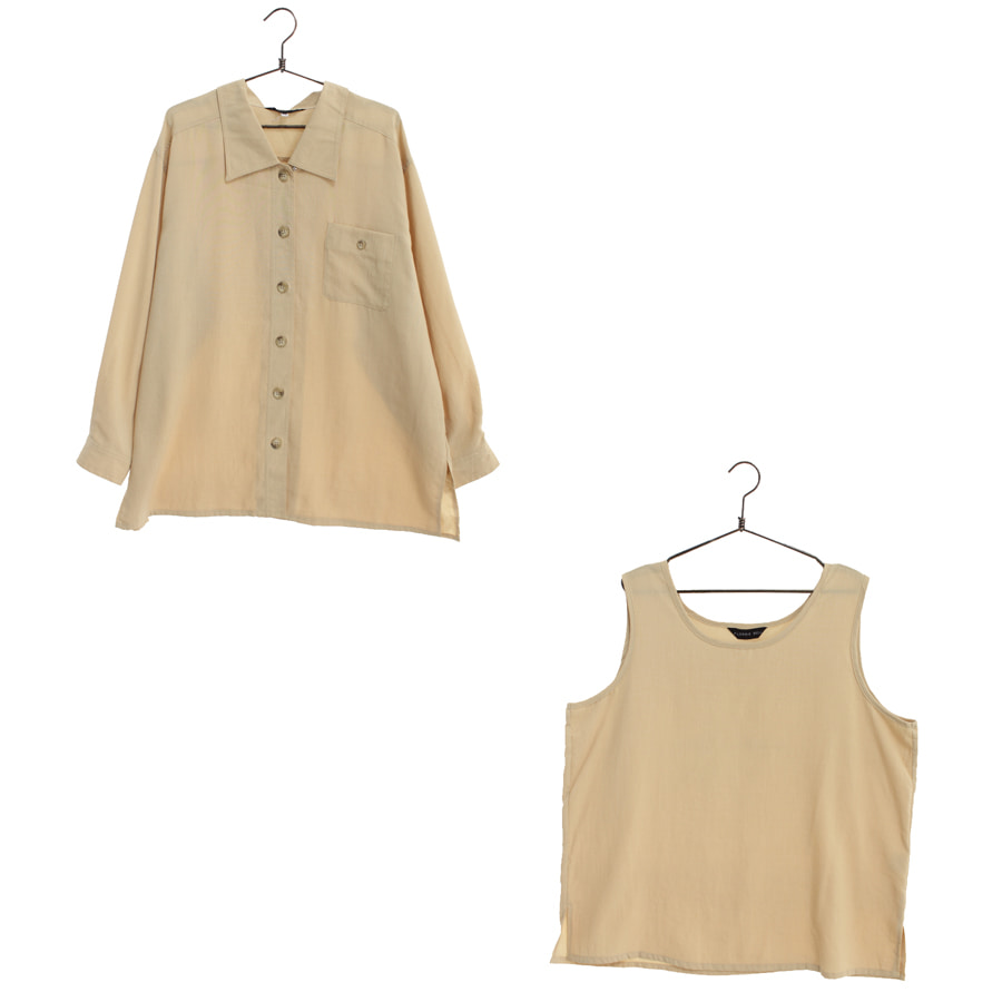 [FLORRIE BELL]   폴리 혼방 셔츠+민소매 티셔츠 세트[SIZE : WOMEN XL]