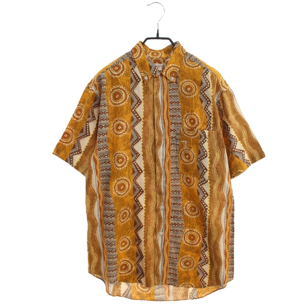 [TRUSSARDI]   린넨 혼방 패턴 반팔 셔츠( MADE IN JAPAN )[SIZE : MEN M]