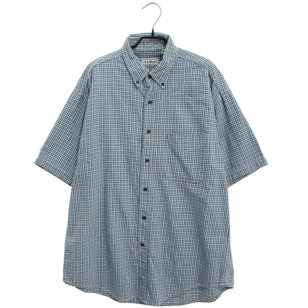 [L.L.BEAN]   코튼 체크 패턴 반팔 셔츠[SIZE : MEN XL]