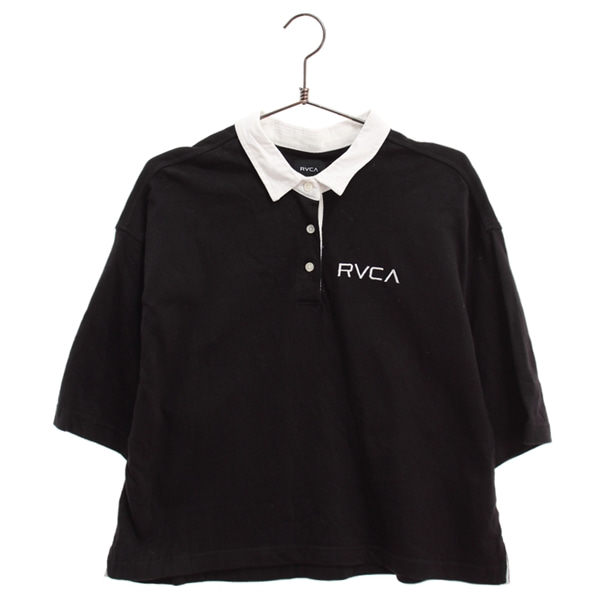 [RVCA]   코튼 하프 버튼 크롭 반팔 티셔츠[SIZE : WOMEN FREE]