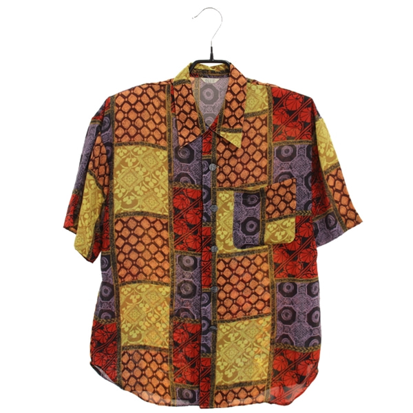 [GIGGLE]   폴리 패턴 반팔 셔츠( MADE IN JAPAN )[SIZE : WOMEN M]