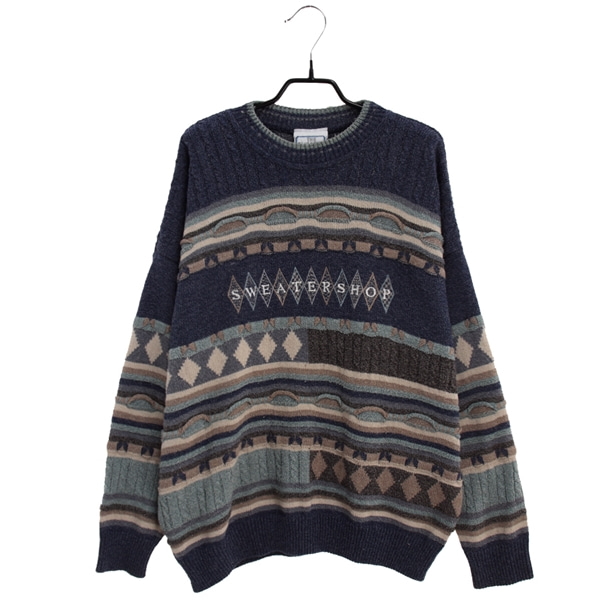 [THE SWEATER SHOP]   아크릴 혼방 패턴 니트( MADE IN ENGLAND )[SIZE : MEN XL]