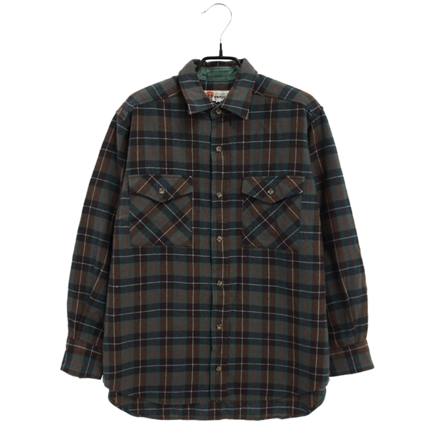 [MUSSHU]   울 100% 체크 패턴 투 포켓 셔츠( MADE IN JAPAN )[SIZE : MEN L]