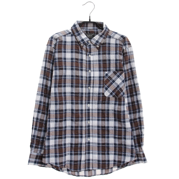 [ROBINSON]   폴리 혼방 체크 패턴 셔츠[SIZE : MEN L]