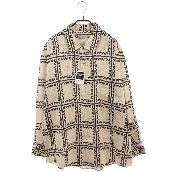 [SIMPLE LIFE]   린넨+폴리 혼방 패턴 셔츠( MADE IN JAPAN )[SIZE : MEN XL]