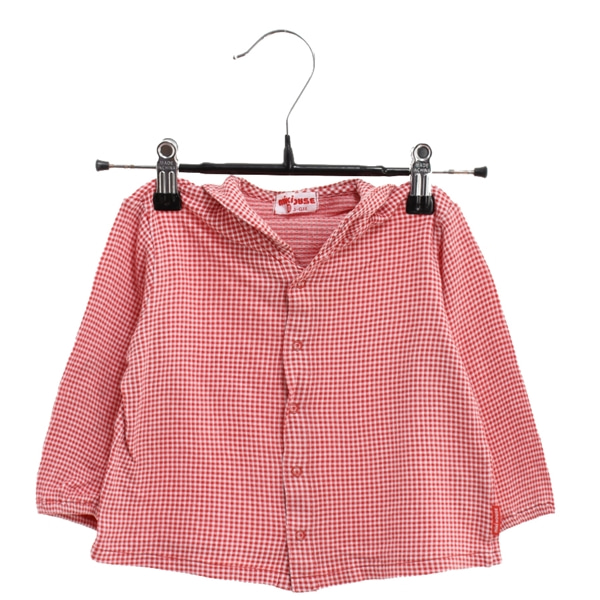 [MIKI HOUSE]   코튼 혼방 체크 셔츠( MADE IN JAPAN )[SIZE : WOMEN KIDS 80]