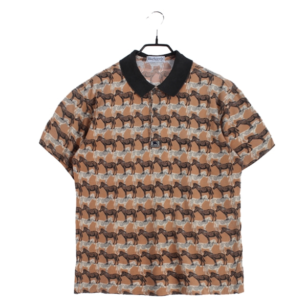 [BURBERRY]   코튼 패턴 반팔 피케 셔츠( MADE IN SPAIN )[SIZE : MEN M]