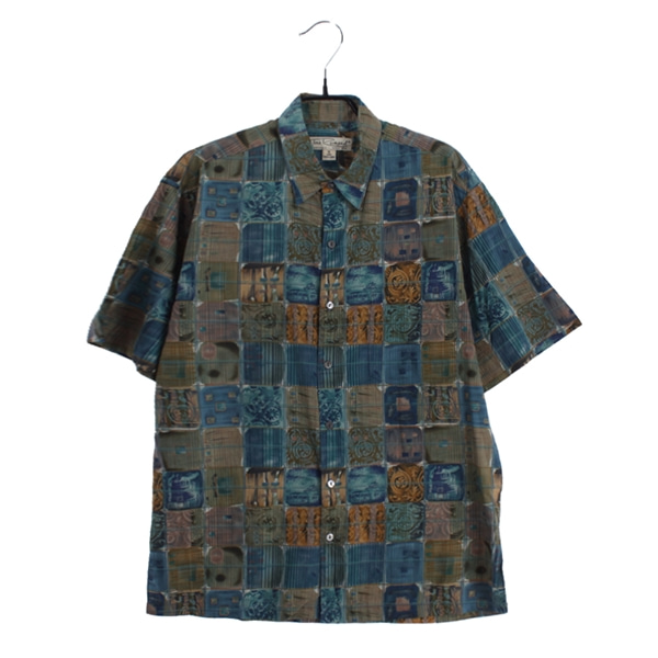 [TORI RICHARD]   코튼 반팔 패턴 셔츠( MADE IN USA )[SIZE : MEN M]