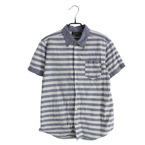[BEAMS]   코튼 스트라이프 반팔 셔츠( MADE IN JAPAN )[SIZE : MEN M]