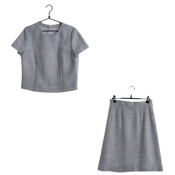 [COURREGES]   울+실크 혼방 반팔 탑 스커트 세트( MADE IN JAPAN )[SIZE : WOMEN M]