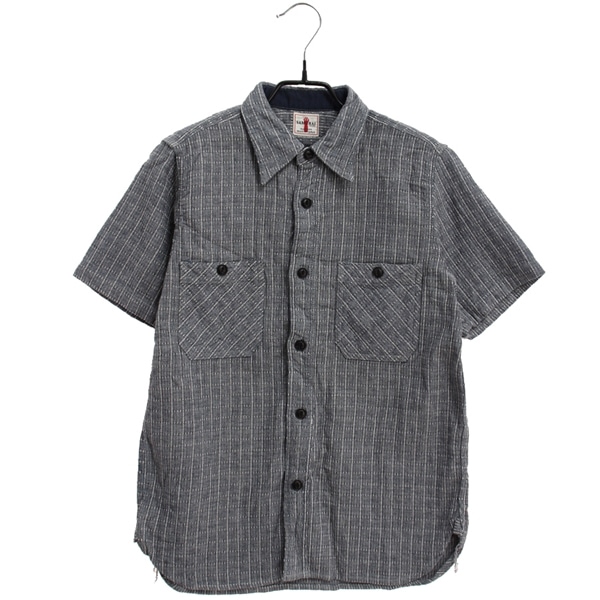 [SAMURAI]   코튼 패턴 반팔 셔츠( MADE IN JAPAN )[SIZE : MEN S]