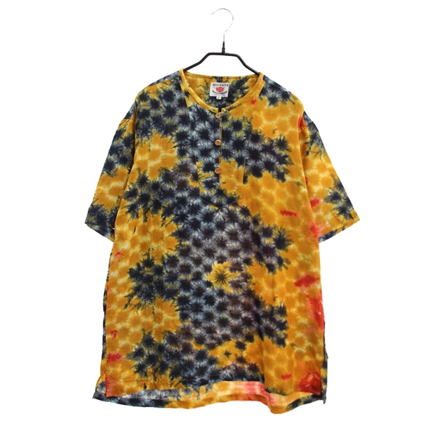 [SEA CATCH]   코튼 하프 버튼 패턴 반팔 티셔츠( MADE IN JAPAN )[SIZE : MEN L]