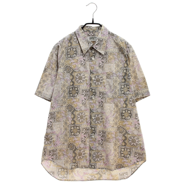 [JOHN FIELD]   코튼 혼방 패턴 반팔 셔츠( MADE IN JAPAN )[SIZE : MEN L]